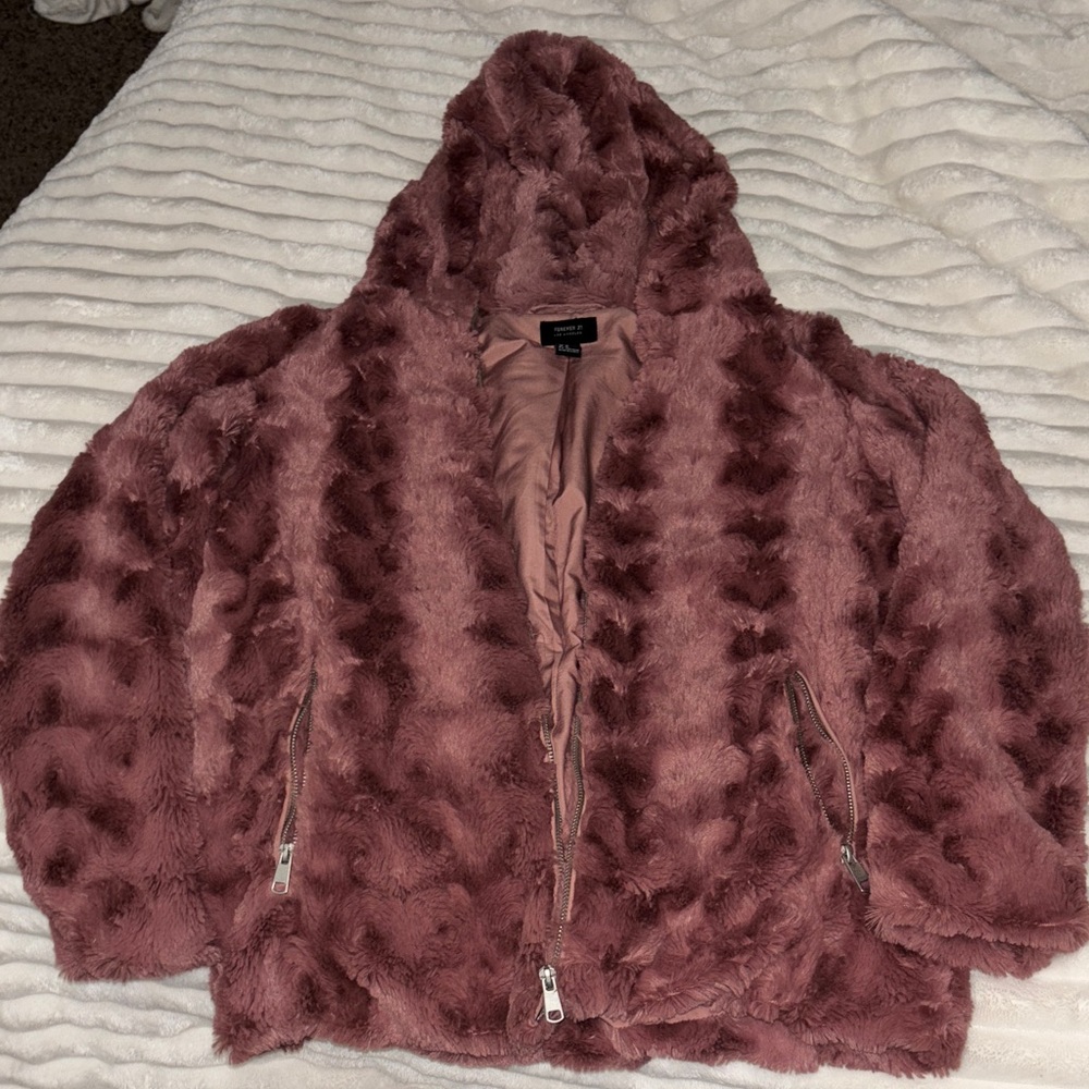 Forever 21 Mauve Teddy Jacket